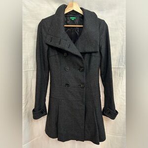 Vintage United Colors of Benetton Double-Breasted Women's Pleated Coat Dress